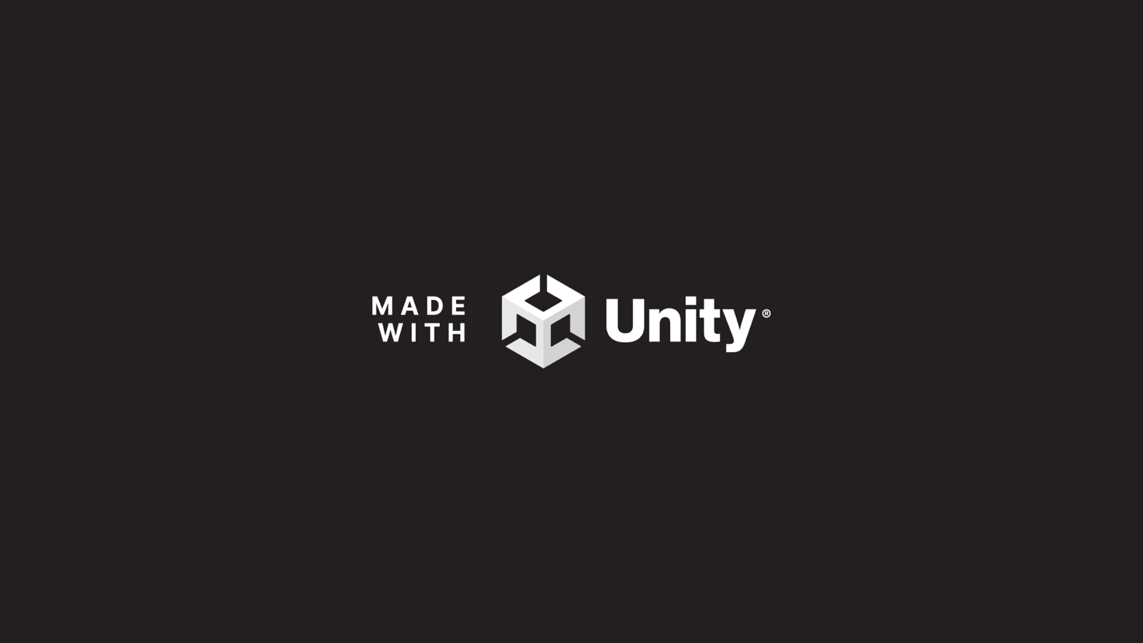 Startscherm met het logo van Unity